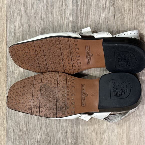 Stacy Adams White Fisherman Woven Sandals Men’s 10 Leather Square Toe EUC